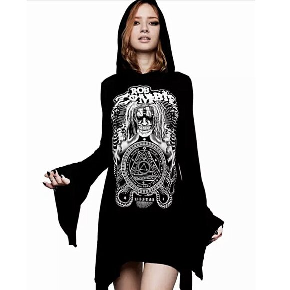 KILLSTAR Rob Zombie collab 'Phantom Stranger' hooded dress - Picture 1 of 9